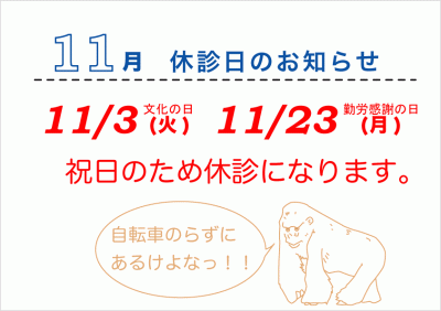 11月休診日